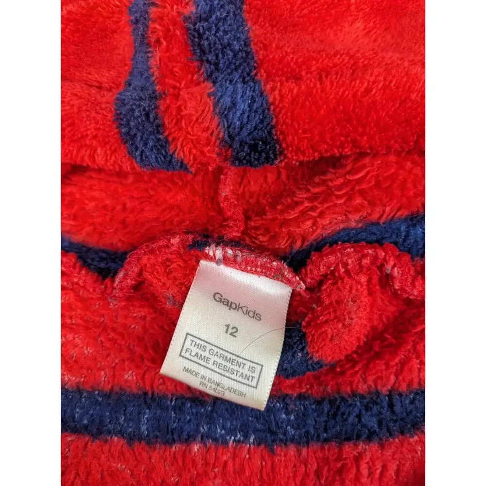 Gap Orange/Navy Stripe Fleece Robe